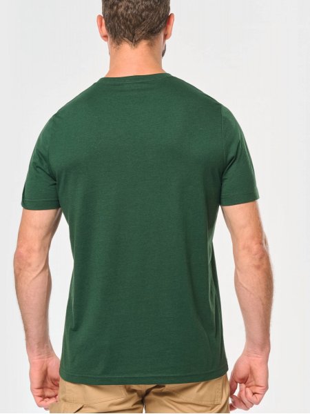 mannequin homme de dos portant le T-shirt col rond écoresponsable homme personnalisable