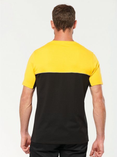 Dos du t-shirt bicolore de travail WK304 en coloris yellow Dos du t-shirt bicolore de travail WK304 en coloris yellow