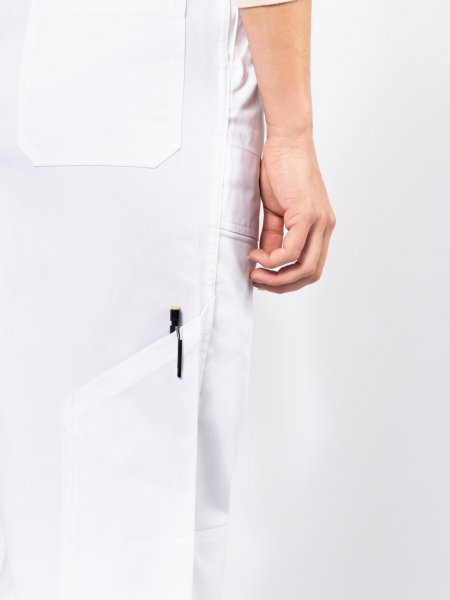 Poche sur le milieu de la jambe - salopette WK829 en coloris White Poche sur le milieu de la jambe - salopette WK829 en coloris White