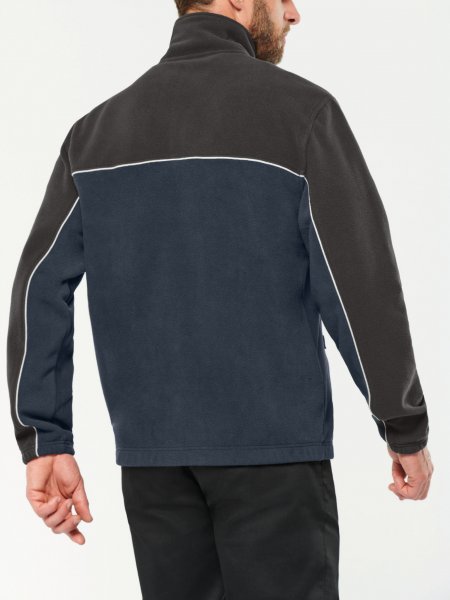 Dos de la veste polaire WK904 en coloris navy/dark grey