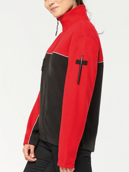 Veste polaire contrastée WK904 en coloris black / red