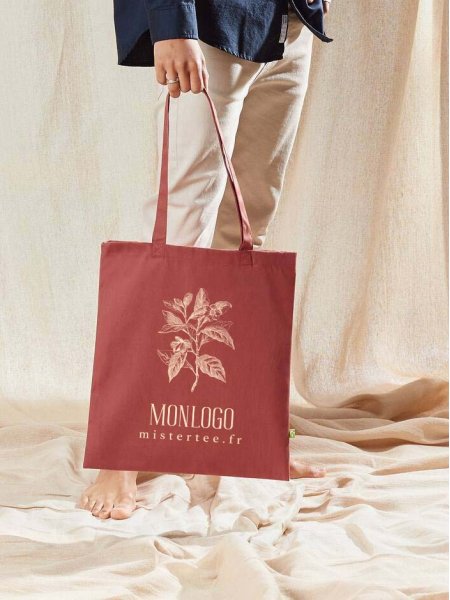 Totebag personnalisable en coton biologique WM801 en coloris Rust