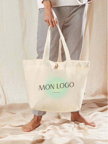 Grand sac de plage en coton bio à personnaliser WM850 en coloris Natural Grand sac de plage en coton bio à personnaliser WM850 en coloris Natural