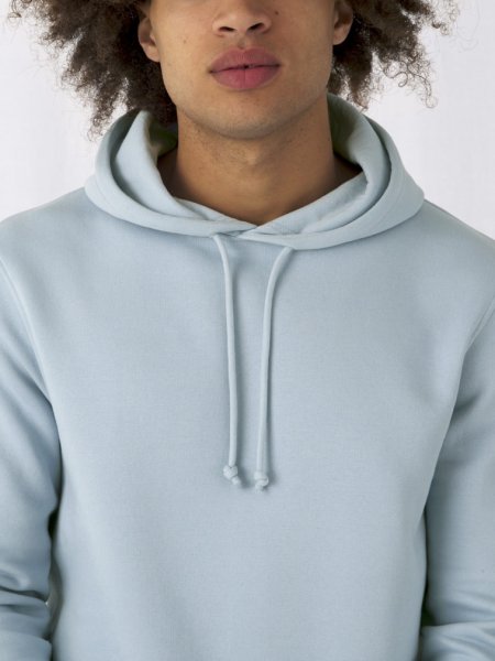 Sweat à capuche bio BCU33B en coloris Blue Fog Sweat à capuche bio BCU33B en coloris Blue Fog