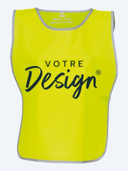 Chasuble à bordure réfléchissante jaune à personnaliser Chasuble à bordure réfléchissante jaune à personnaliser