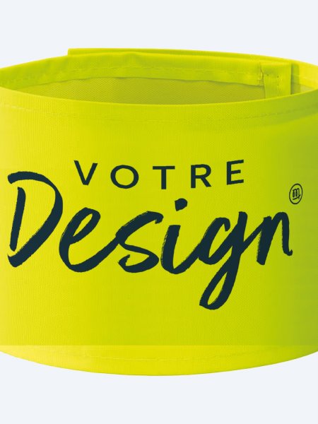 Brassard haute visibilité large jaune fluo à personnaliser Brassard haute visibilité large jaune fluo à personnaliser