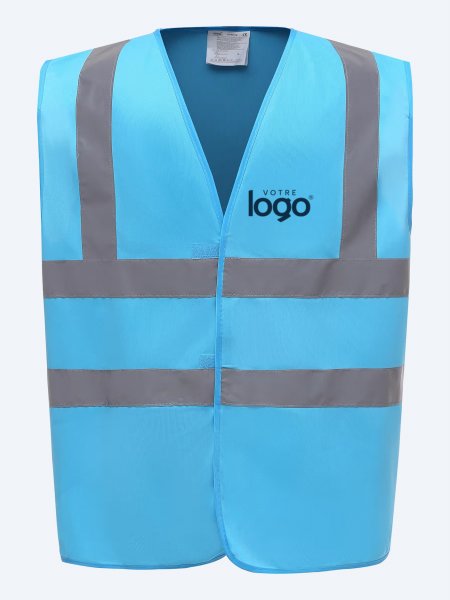 Gilet haute visibilité bleu sapphire à personnaliser