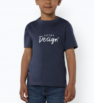 Mannequin enfant de face portant le t-shirt 11970-REGENT-KIDS couleur french marine