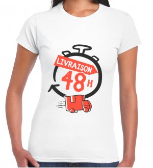 Le t-shirt blanc pour femme à personnaliser en 48h chez vous Le t-shirt blanc pour femme à personnaliser en 48h chez vous