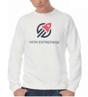 Le sweat CGWUI20 à personnaliser en coloris White Le mannequin homme porte le sweat CGWUI20 à personnaliser en coloris White