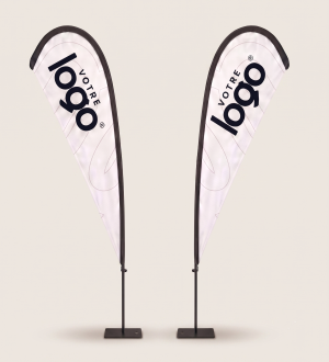 Fly Banner Goutte Double Face Personnalisé - Pack Complet Fly Banner Goutte Double Face Personnalisé - Pack Complet