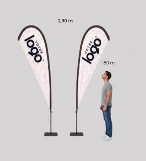 Fly Banner Goutte Double Face Personnalisé - Pack Complet