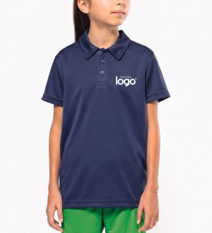 Polo respirant pour enfant PA484 en coloris navy