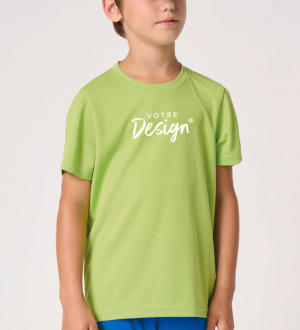 mannequin enfant de face portant le T-shirt sport enfant Mercury personnalisable