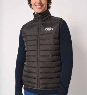 mannequin homme de face portant le Bodywarmer matelassé homme personnalisable 