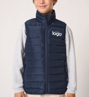 Mannequin enfant de face portant le Bodywarmer matelassé enfant personnalisable IB6174