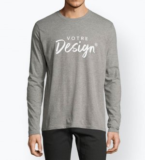 Mannequin homme de face portant le t-shirt IMPERIALW 02074 couleur gris chiné