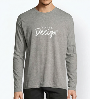 Mannequin homme de face portant le t-shirt IMPERIALW 02074 couleur gris chiné Mannequin homme de face portant le t-shirt IMPERIALW 02074 couleur gris chiné