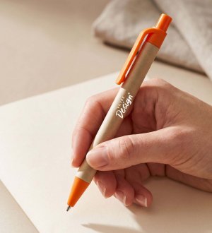 Stylo bille à poussoir en plastique de maïs biodégradable personnalisable Stylo bille à poussoir en plastique de maïs biodégradable personnalisable