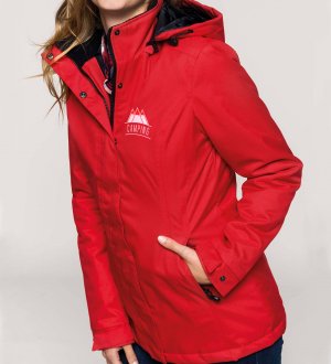 Manteau parka pour femme K6108 en coloris red