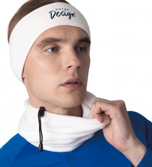 mannequin homme de face portant le Bandeau polaire personnalisable mannequin homme de face portant le Bandeau polaire personnalisable