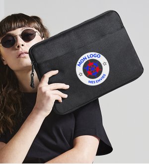 Pochette ordinateur portable BG067 13" en coloris Black avec exemple de logo imprimé Pochette pour ordinateur portable BG067 13 pouces en coloris Black avec exemple de logo imprimé