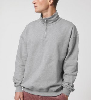 Pull col zippé Miller Dry en coloris Heather Grey Pull col zippé Miller Dry unisexe en coloris Heather Grey sans logo porté par un homme