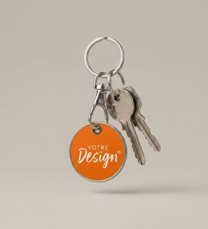 Porte-clés jeton en émail dur personnalisable