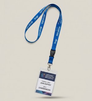Tour de cou porte-badge avec mousqueton