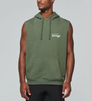 mannequin homme de face portant le Sweat-shirt à capuche sans manches unisexe personnalisable mannequin homme de face portant le Sweat-shirt à capuche sans manches unisexe personnalisable