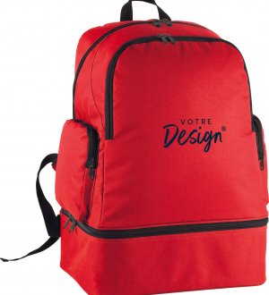 Sac à dos de sport avec base rigide personnalisable rouge 