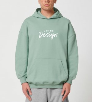 mannequin homme de face portant le Sweat à capuche oversized à personnaliser - Cooper Dry