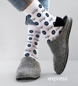 Chaussettes personnalisées avec motif répété en livraison express
