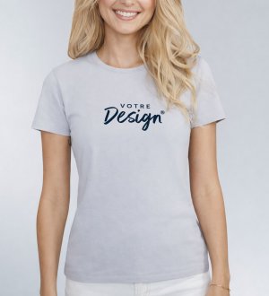 T shirt Regent femme en coloris gris pur avec votre design et zone de personnalisation T shirt Regent femme en coloris gris pur avec votre design et zone de personnalisation