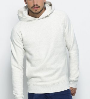 Le sweat à capuche STSM607 à personnaliser en coloris Cream Heather Grey Le mannequin porte le sweat à capuche STSM607 à personnaliser en coloris Cream Heather Grey