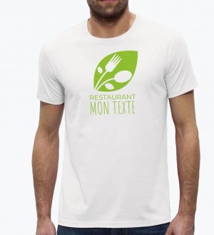 Exemple de logo imprimé sur un t-shirt Creator blanc Exemple de logo imprimé sur un t-shirt Creator blanc