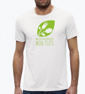 Exemple de logo imprimé sur un t-shirt Stanley / Stella blanc