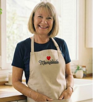 mannequin femme de face portant le Tablier Mamidéale