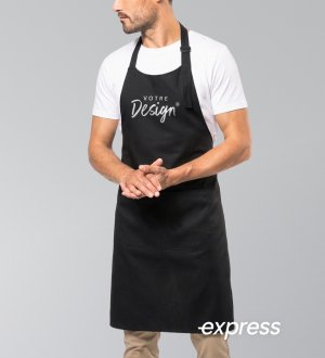 Tablier noir personnalisable en livraison express