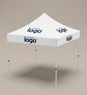 Gazebo Pliant 3x3 m - Tissu Drapeau Personnalisé