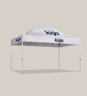 Gazebo Pliant 3x4,5 m - Tissu Drapeau Personnalisé