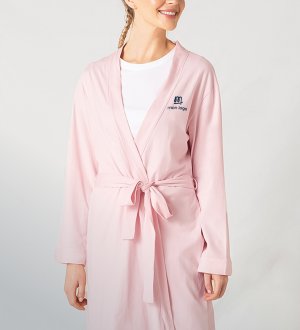 vue peignoir rose avec logo  vue peignoir rose avec logo