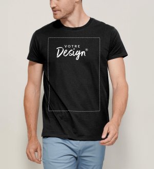 Le t-shirt bio à personnaliser livraison express en coloris Black Le t-shirt bio à personnaliser livraison express en coloris Black