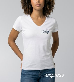 T-shirt col V pour femme à personnaliser livré en 48h