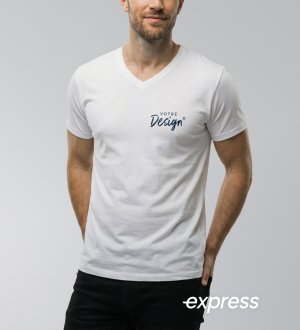 T-shirt col V personnalisable en livraison express