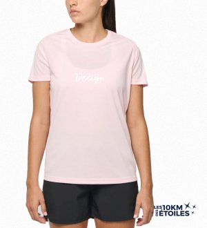 mannequin femme de face portant le T-shirt Femme col rond 10 km des Étoiles personnalisable