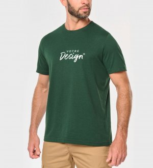 mannequin homme de face portant le T-shirt col rond écoresponsable homme personnalisable mannequin homme de face portant le T-shirt col rond écoresponsable homme personnalisable