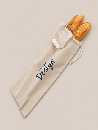 Sac à baguette en coton Kimood KI0254 Natural personnalisé avec votre design Sac à baguette en coton Kimood KI0254 Natural personnalisé avec votre design