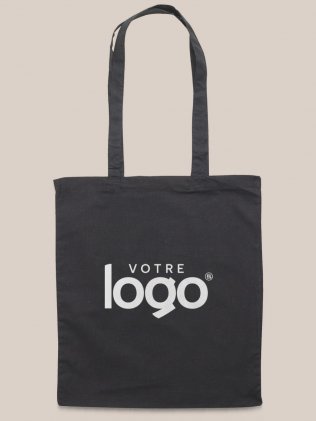 Tote bag pas cher personnalisé avec votre logo, référence 04101 couleur noir, impression face