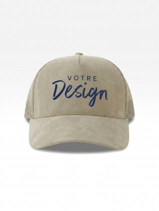 Exemple de marquage personnalisé sur la casquette trucker effet daim AT277 Exemple de marquage personnalisé sur la casquette trucker effet daim AT277